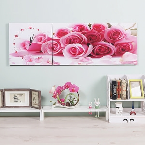 핑크로즈 병풍 벽시계(120cm)