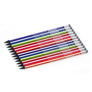 (모나미) 12p 삼각 지우개 HB 연필