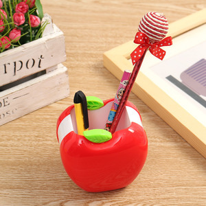 팬시몰 상큼 사과 펜꽂이(8cmx8.5cmx9cm)