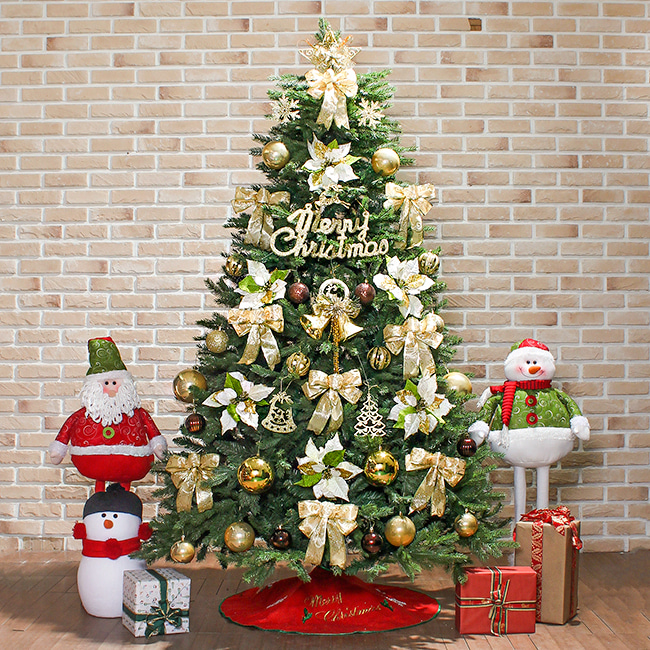 210cm 골드 전나무 풀세트트리/교회 크리스마스장식