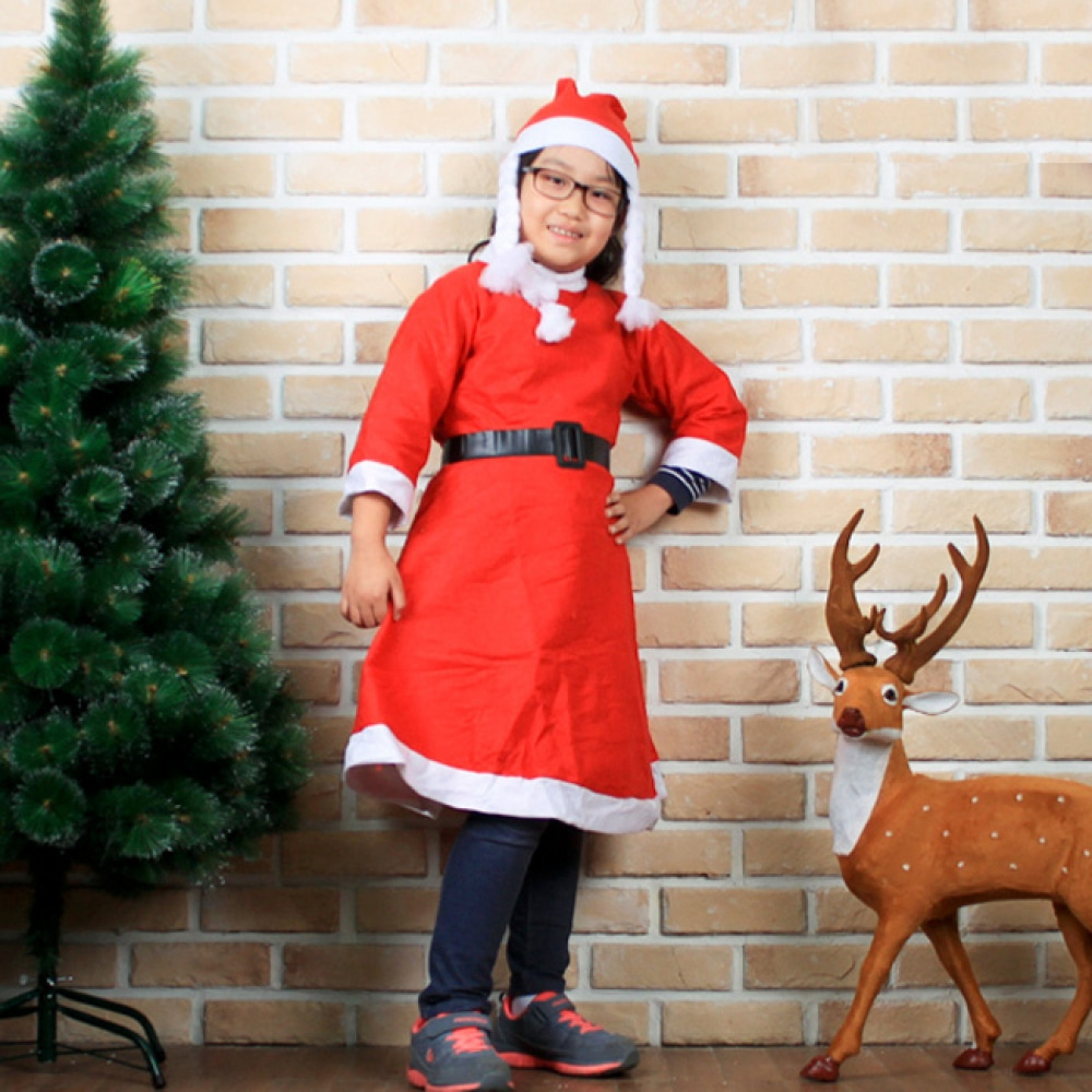 원피스 산타복(8세내외) 어린이 여자 산타복세트