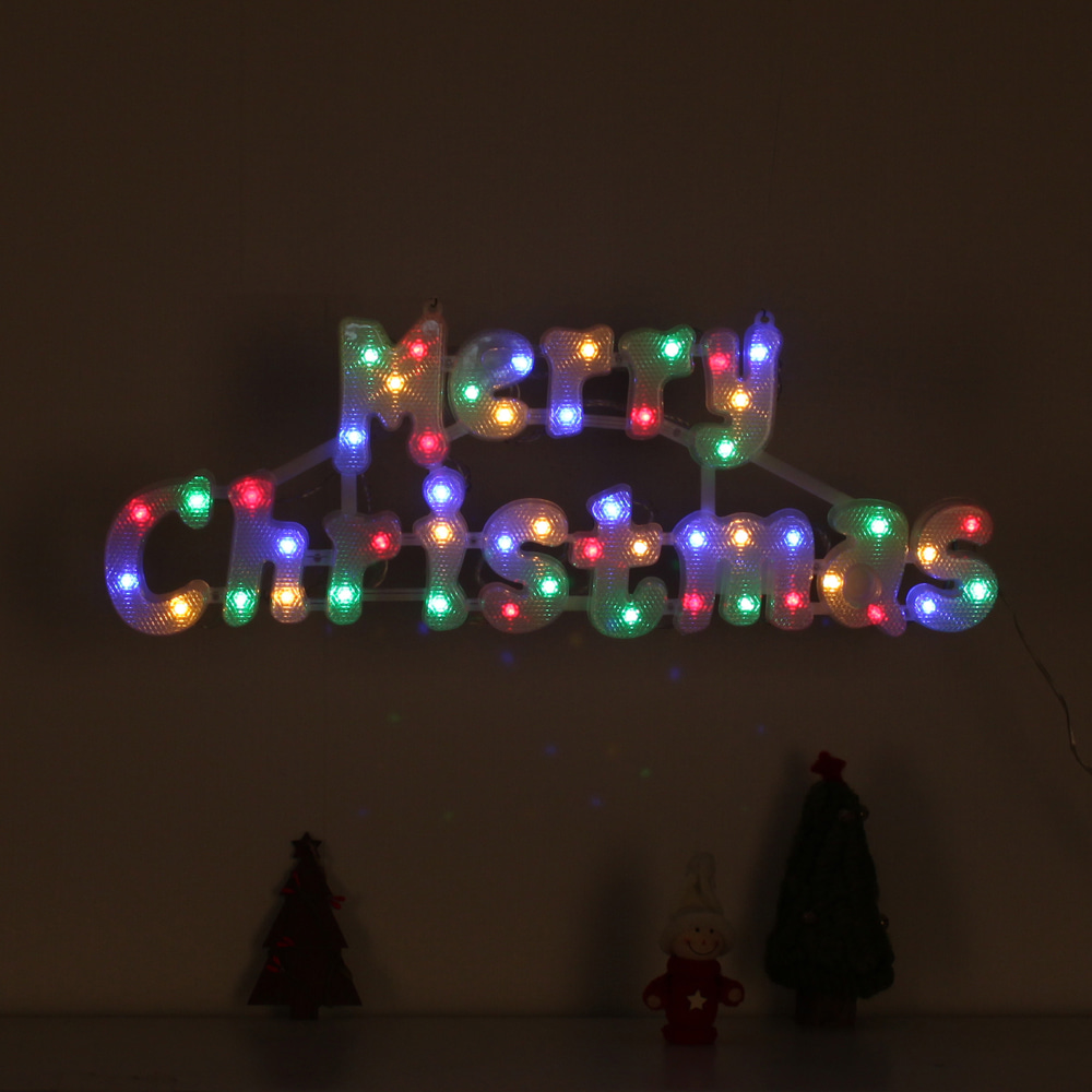 [은하수]LED 메리 크리스마스 글자 칼라전구(49cm) (점멸有) (연결가능)