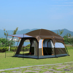 4-6인용 패밀리캠핑 거실형 텐트 (브라운)