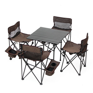 4인용 접이식 캠핑 롤테이블 의자세트 차박 야외식탁