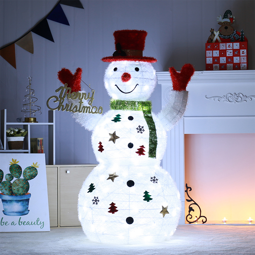 LED 빨간모자 허그 눈사람 크리스마스 카페 매장소품