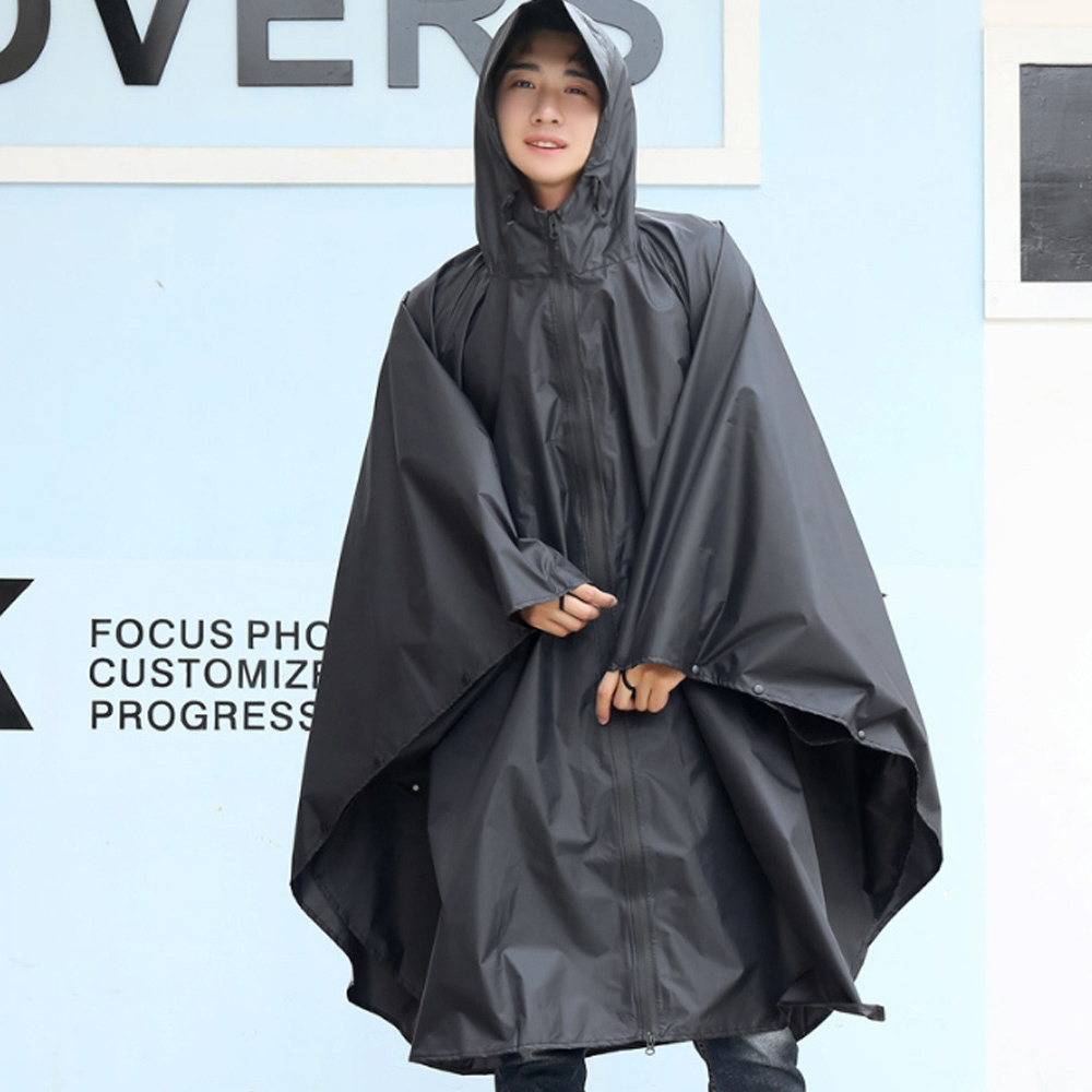 레인트 남녀공용 비옷 판초 우비 XL (블랙)